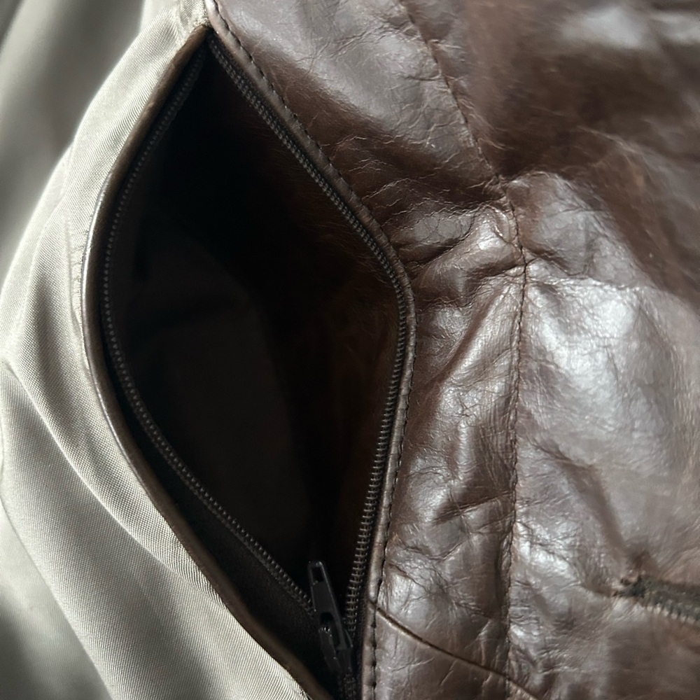 J. Crew Men's Brown Leather Jacket - Picture 9 of 11